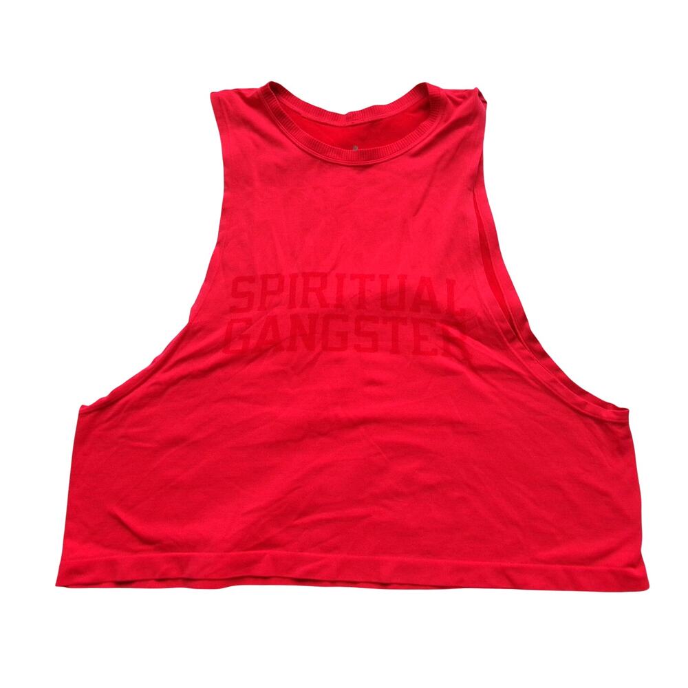 Spiritual Gangster Women's M/L Red Muscle Tank Top Logo Graphic Yoga Activewear